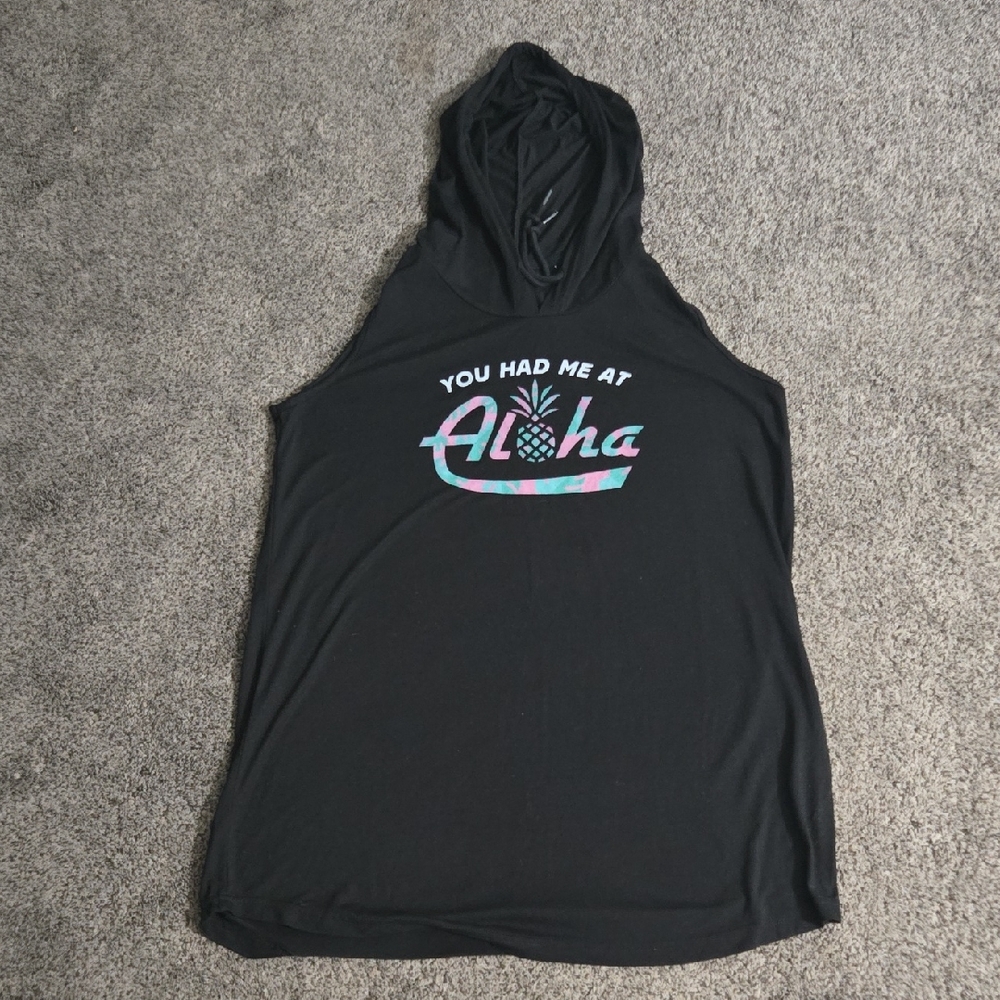 Black Sleeveless Hooded Dress
